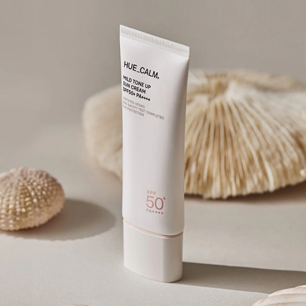 Hue Calm Mild Tone Up Sun Cream SPF50+ PA++++ | Vegan, Tone-Up Glow, Sensitive Skin | Wholesale K-Beauty