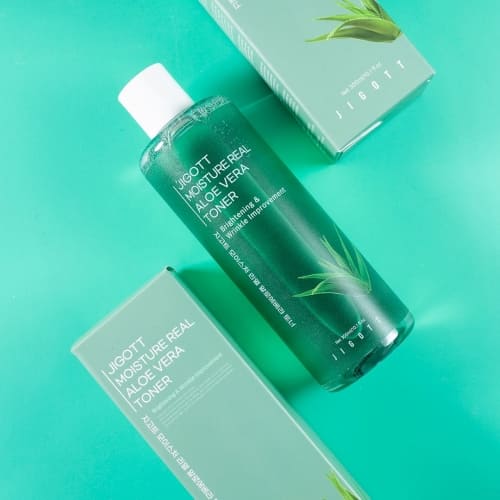 Jigott Daily Fresh Aloe Vera Toner — Calming + Hydrating — Aloe Leaf Extract & Niacinamide — Wholesale K-Beauty