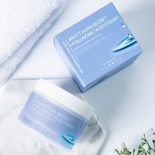Jigott Hyaluronic Acid Cream — Deep Hydration + Wrinkle Care — 10,000ppm Sodium Hyaluronate + Niacinamide — Wholesale K-Beauty