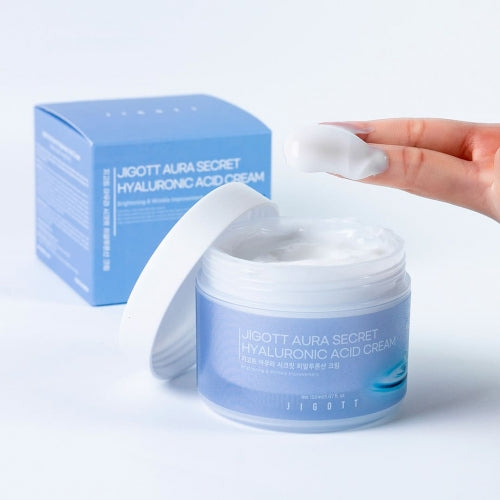 Jigott Hyaluronic Acid Cream — Deep Hydration + Wrinkle Care — 10,000ppm Sodium Hyaluronate + Niacinamide — Wholesale K-Beauty