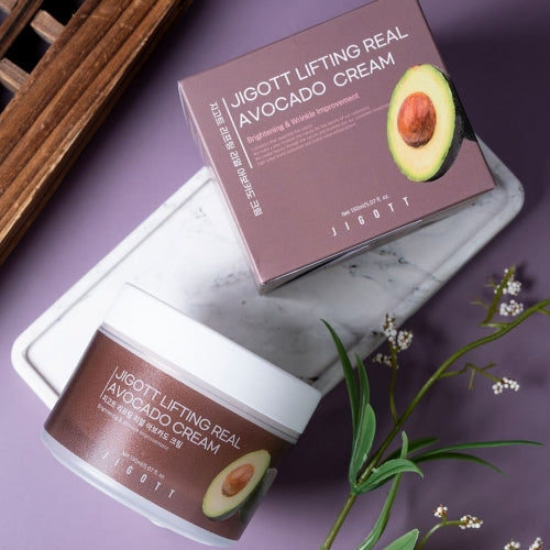 Jigott Avocado Ultra Rich Cream — Deep Nourishment + Firming — Avocado Fruit Extract + Niacinamide — Wholesale K-Beauty