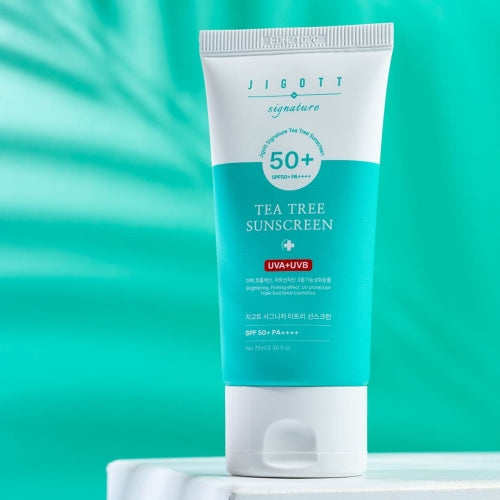 Jigott Tea Tree Calming Sunscreen – SPF50+ PA+++ Lightweight UV Protection | Wholesale K-Beauty