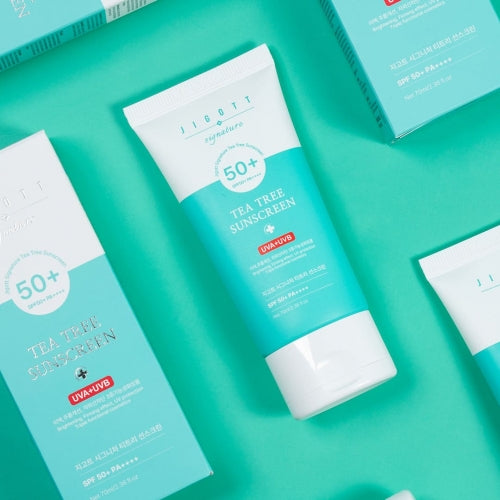 Jigott Tea Tree Calming Sunscreen – SPF50+ PA+++ Lightweight UV Protection | Wholesale K-Beauty