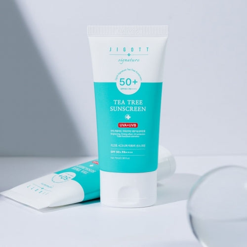 Jigott Tea Tree Calming Sunscreen – SPF50+ PA+++ Lightweight UV Protection | Wholesale K-Beauty