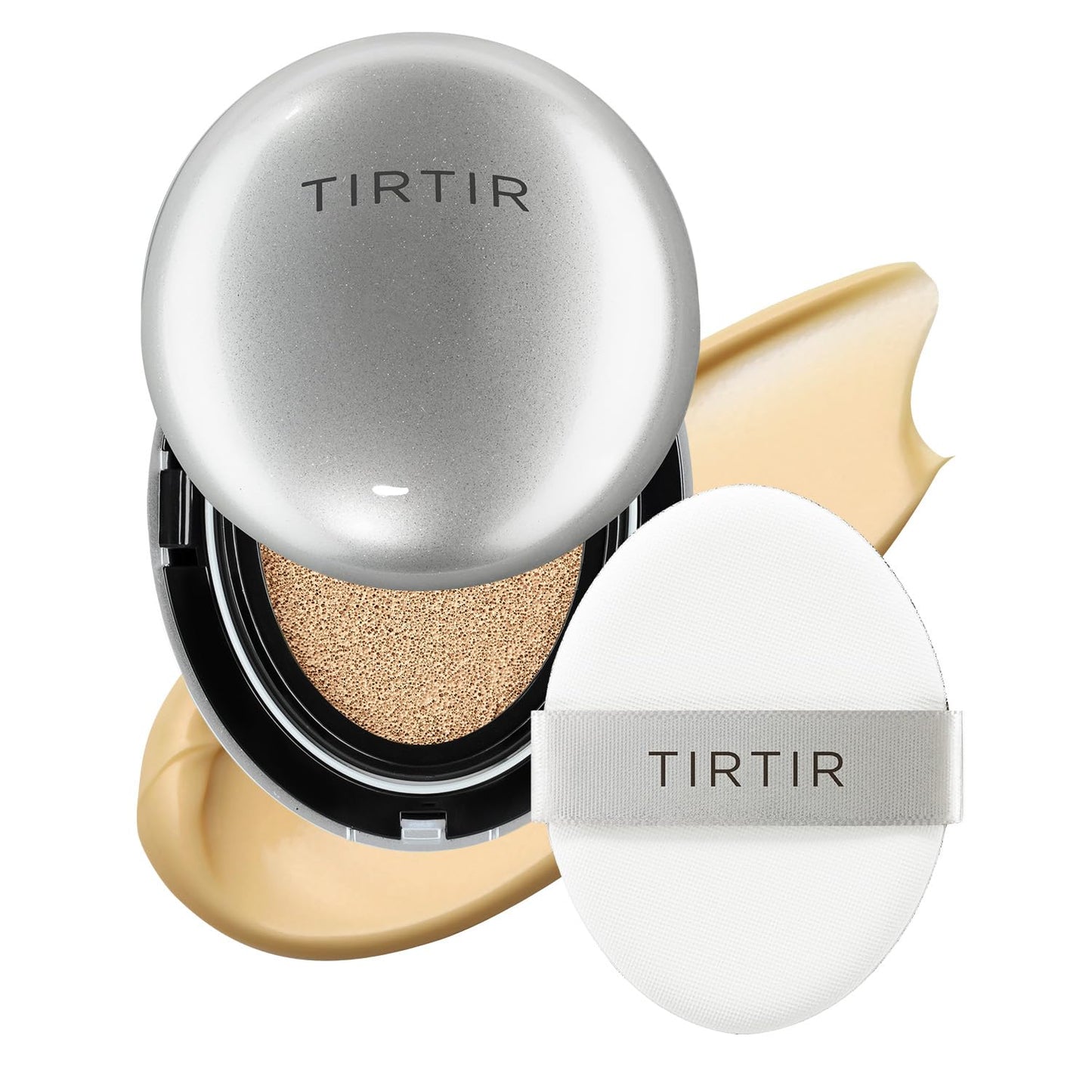 TIRTIR Aura Silver Cushion Foundation - Semi-Glow Finish + Radiant Coverage + Hydration - Wholesale K-Beauty
