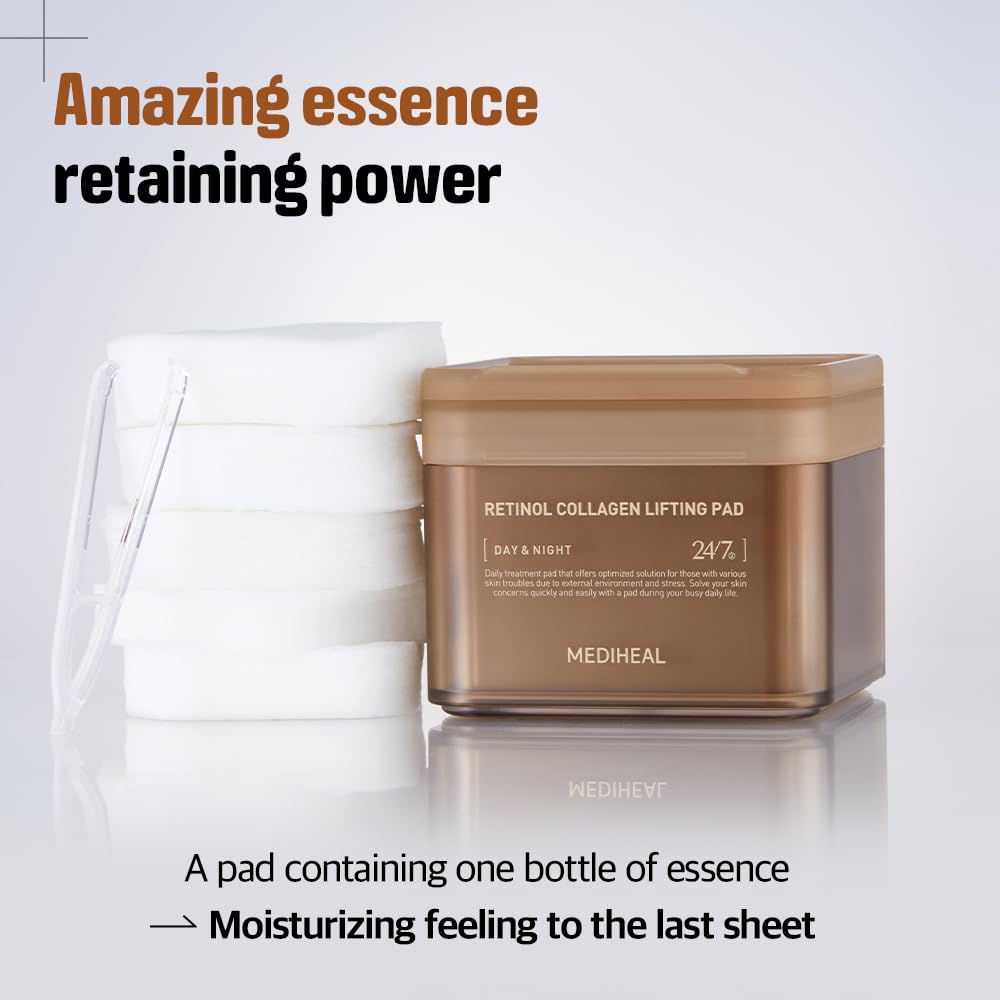 Mediheal Retinol Collagen Lifting Toner Pad – Firming Vegan Pads with Pure Retinol & Dual Collagen | Wholesale K-Beauty