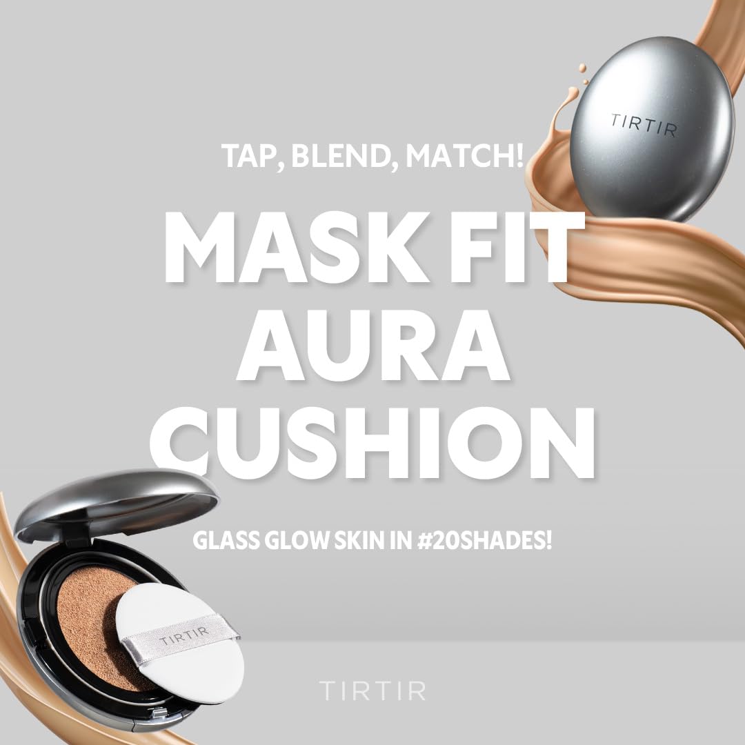 TIRTIR Aura Silver Cushion Foundation - Semi-Glow Finish + Radiant Coverage + Hydration - Wholesale K-Beauty
