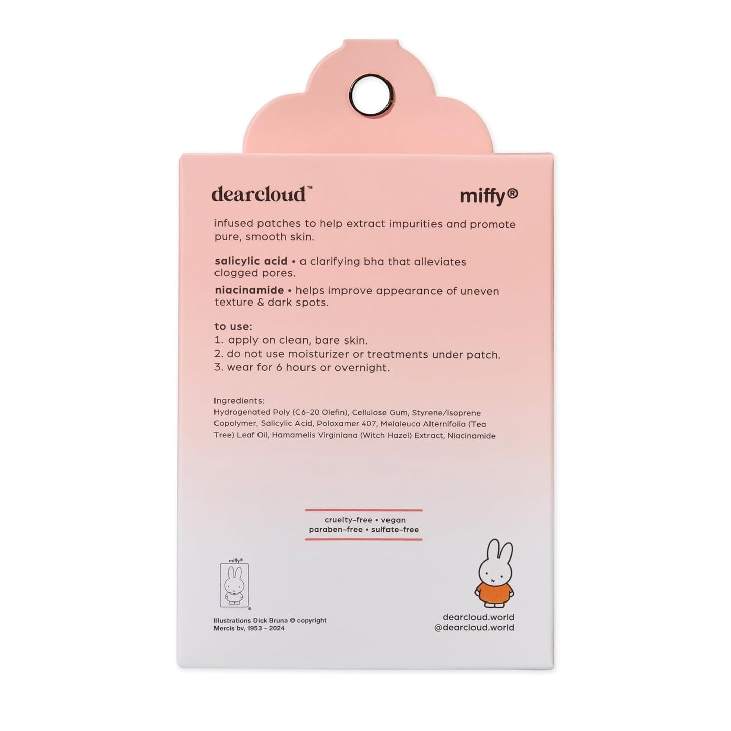 Dearcloud x Miffy Blemish Patch — 36ct Spot Treatment with Salicylic Acid & Niacinamide — Wholesale K-Beauty