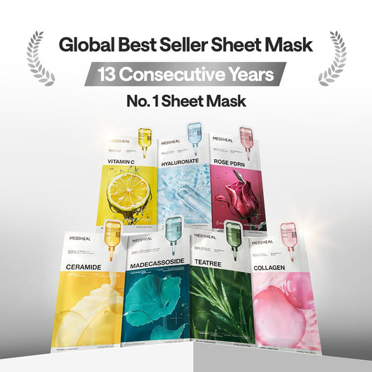 Mediheal Hyaluronate Watermide Mask – Deep Hydration + Soothing Care + Vegan Certified – Wholesale K-Beauty (Pack of 10)