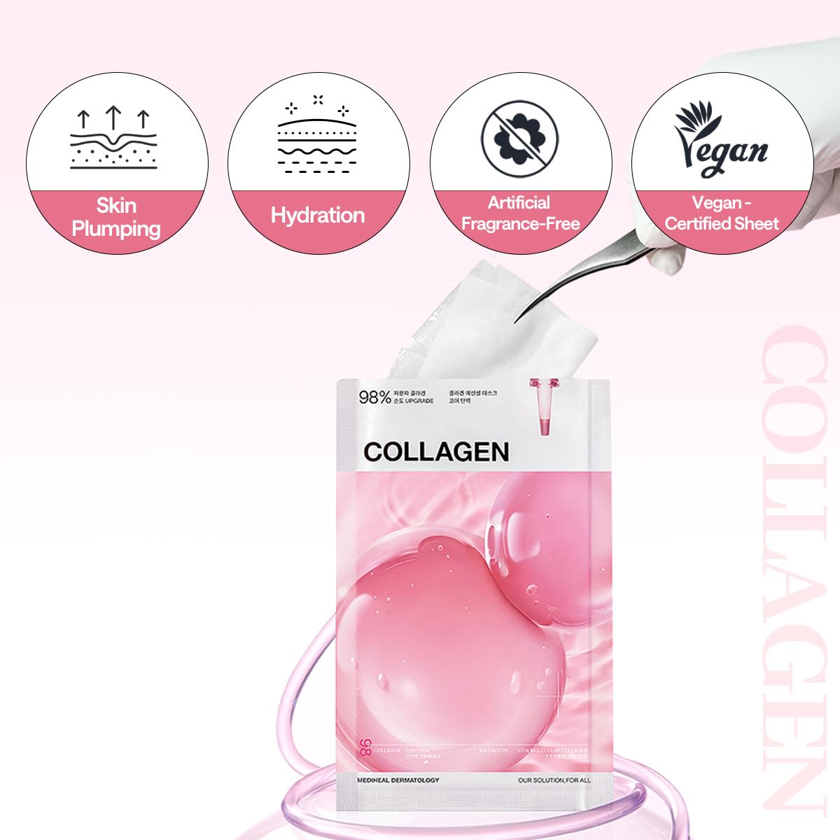 Mediheal Collagen Essential Mask – Hydrogel Sheet Mask with Collagen & Milk Protein for Lifting & Firming | Wholesale K-Beauty (Pack of 10)
