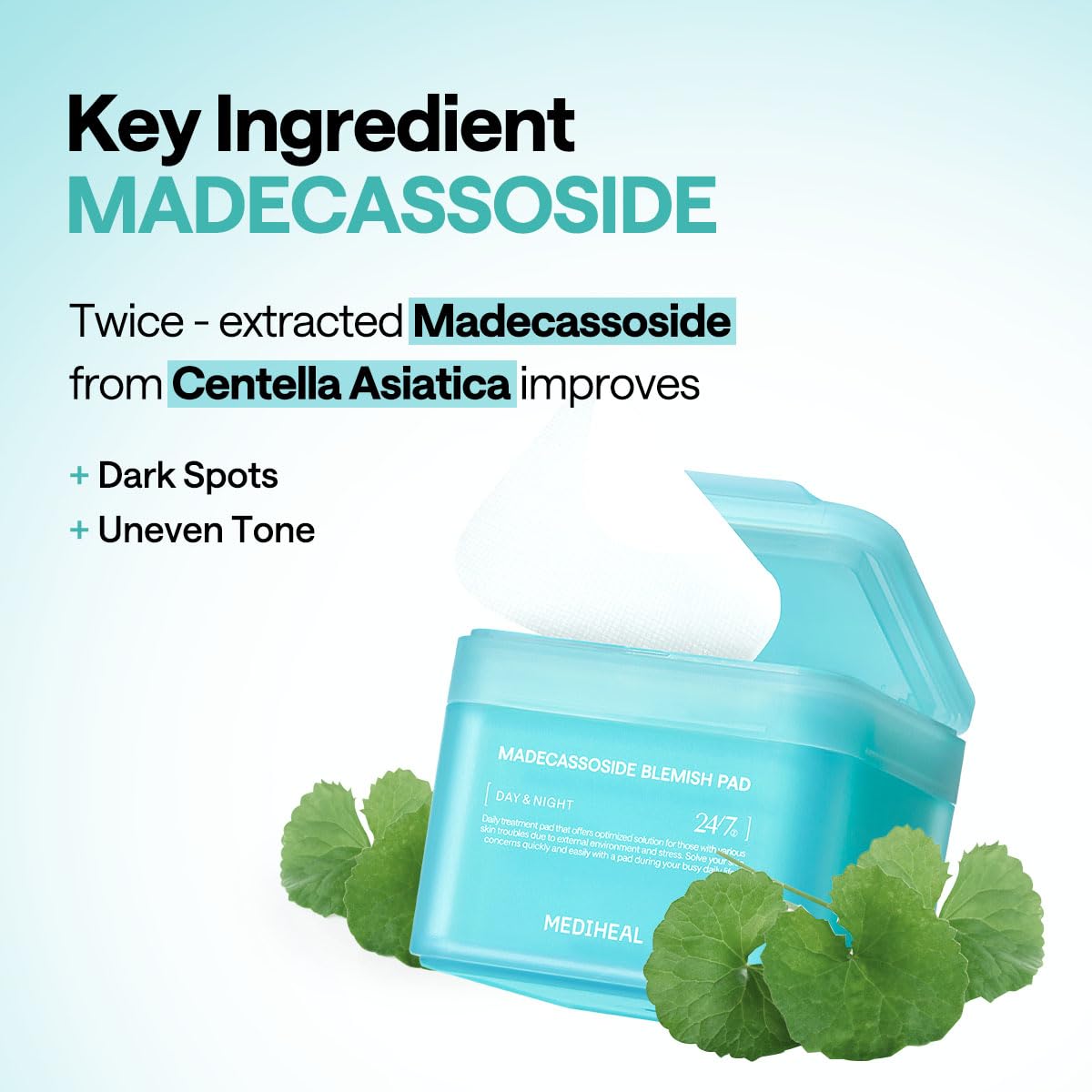 Mediheal Madecassoside Blemish Toner Pad – Calming Vegan Pads with Centella Asiatica for Acne-Prone Skin | Wholesale K-Beauty