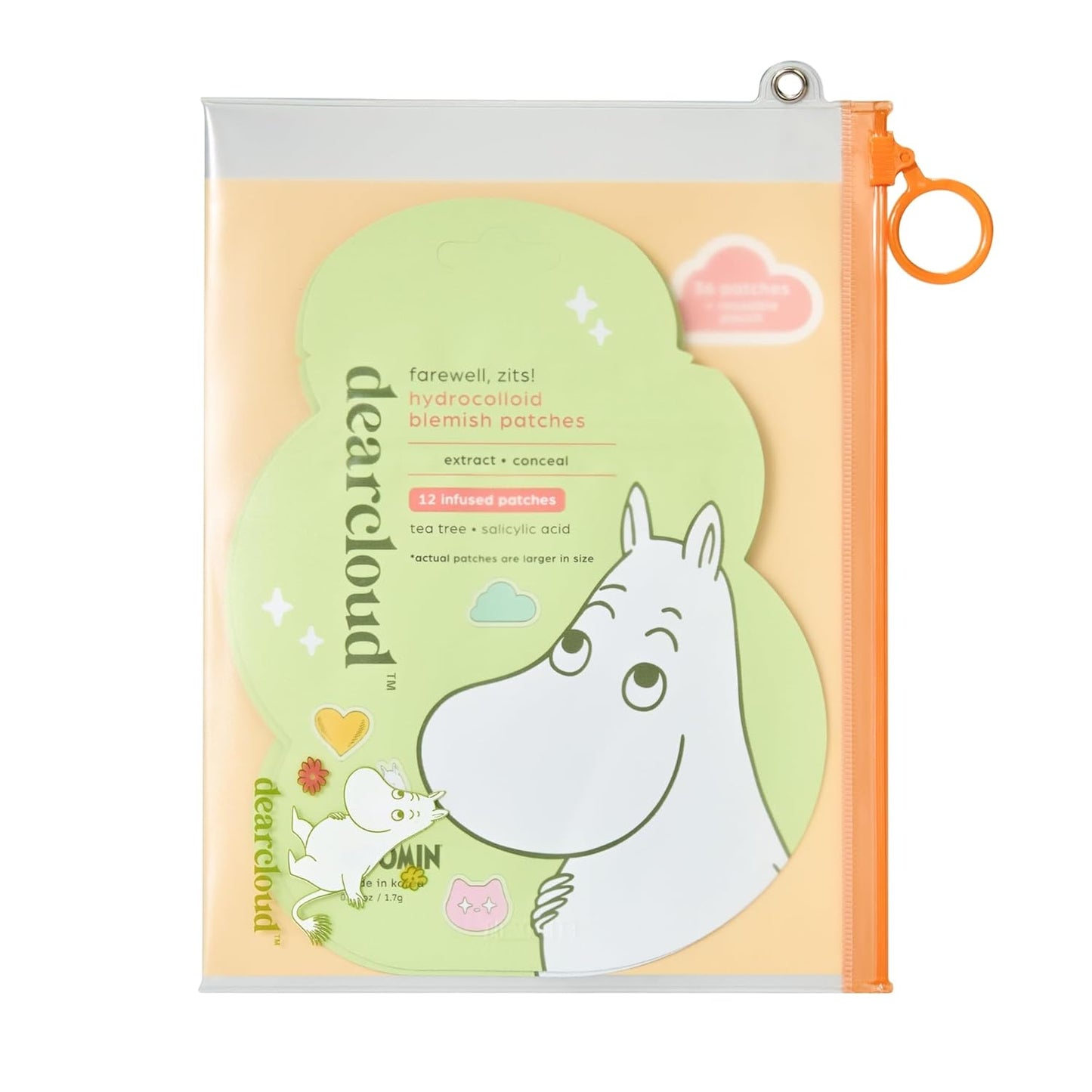 Dearcloud x Moomin Blemish Patch — 36ct Acne Spot Treatment with Salicylic Acid — Wholesale K-Beauty