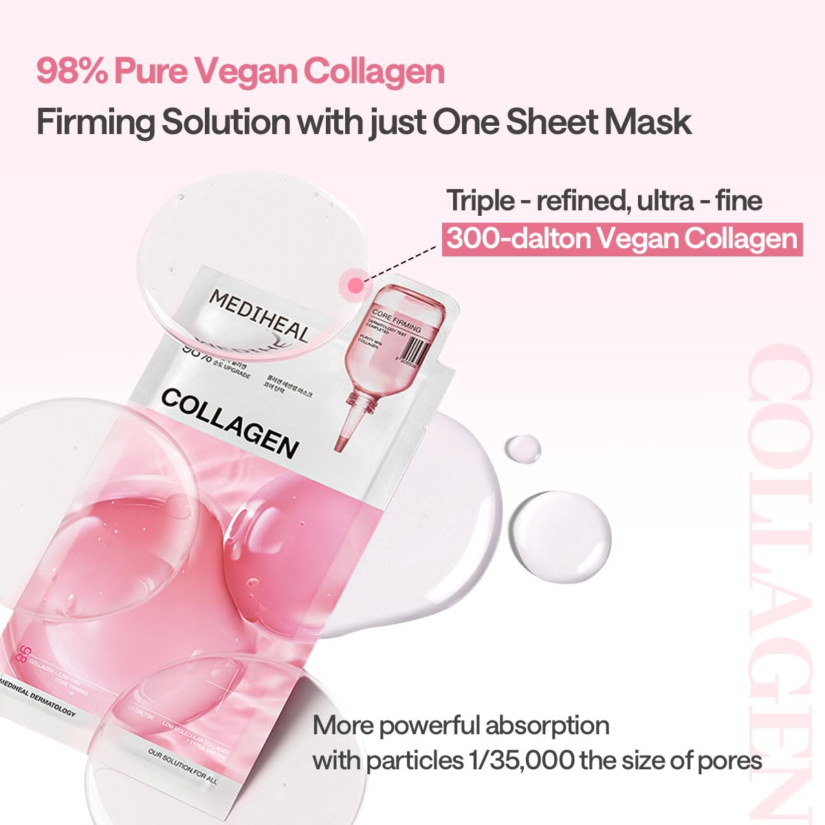 Mediheal Collagen Essential Mask – Hydrogel Sheet Mask with Collagen & Milk Protein for Lifting & Firming | Wholesale K-Beauty (Pack of 10)