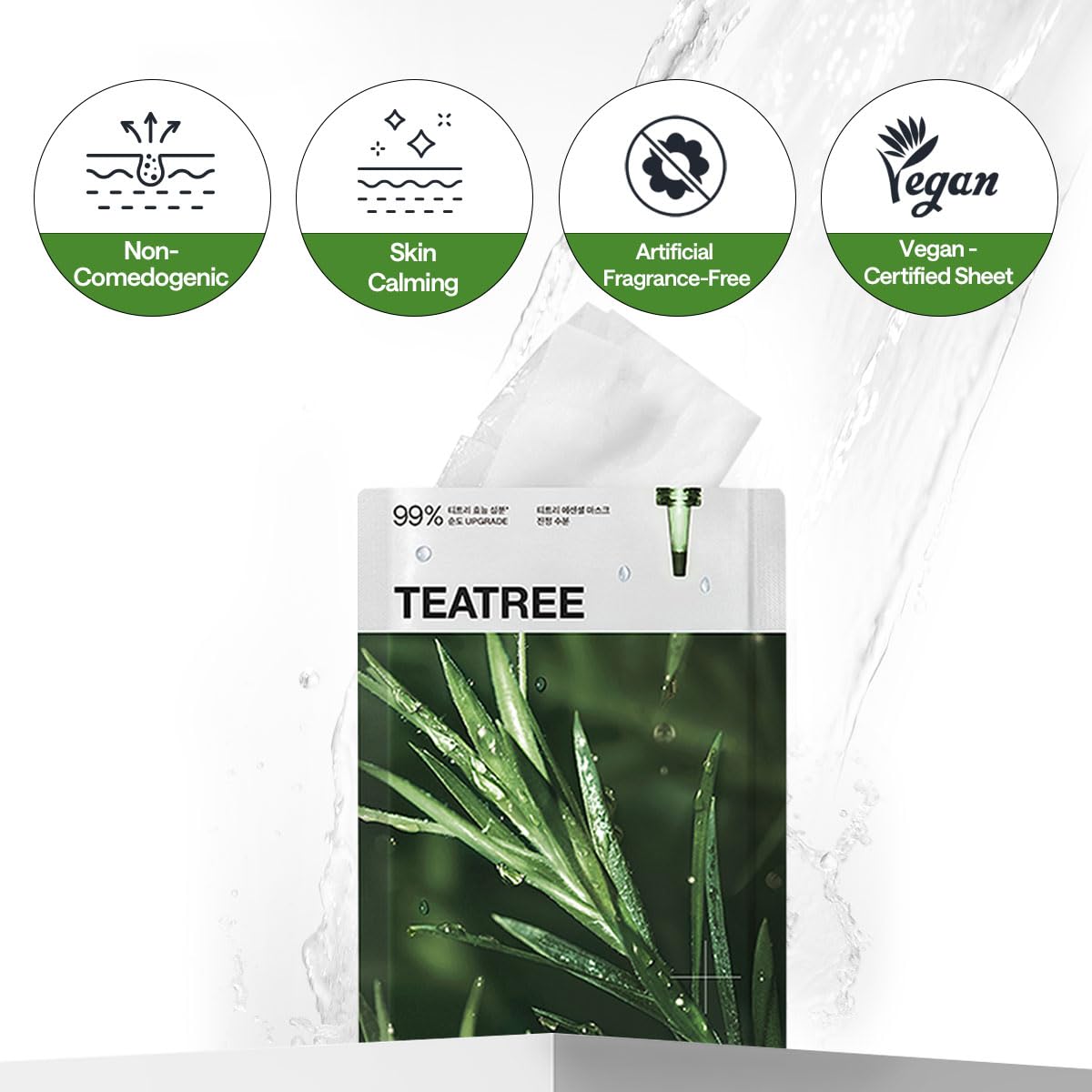 Mediheal Tea Tree Essential Mask – Calming Sheet Mask with Tea Tree, Centella, and Chamomile | Wholesale K-Beauty (Pack of 10)