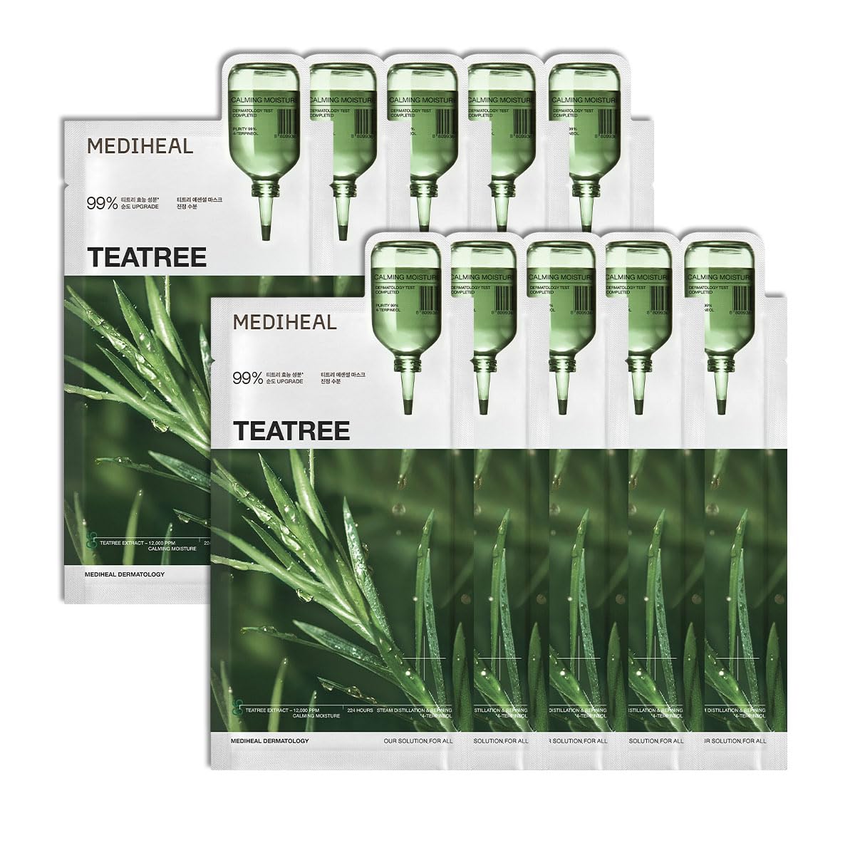 Mediheal Tea Tree Essential Mask – Calming Sheet Mask with Tea Tree, Centella, and Chamomile | Wholesale K-Beauty (Pack of 10)