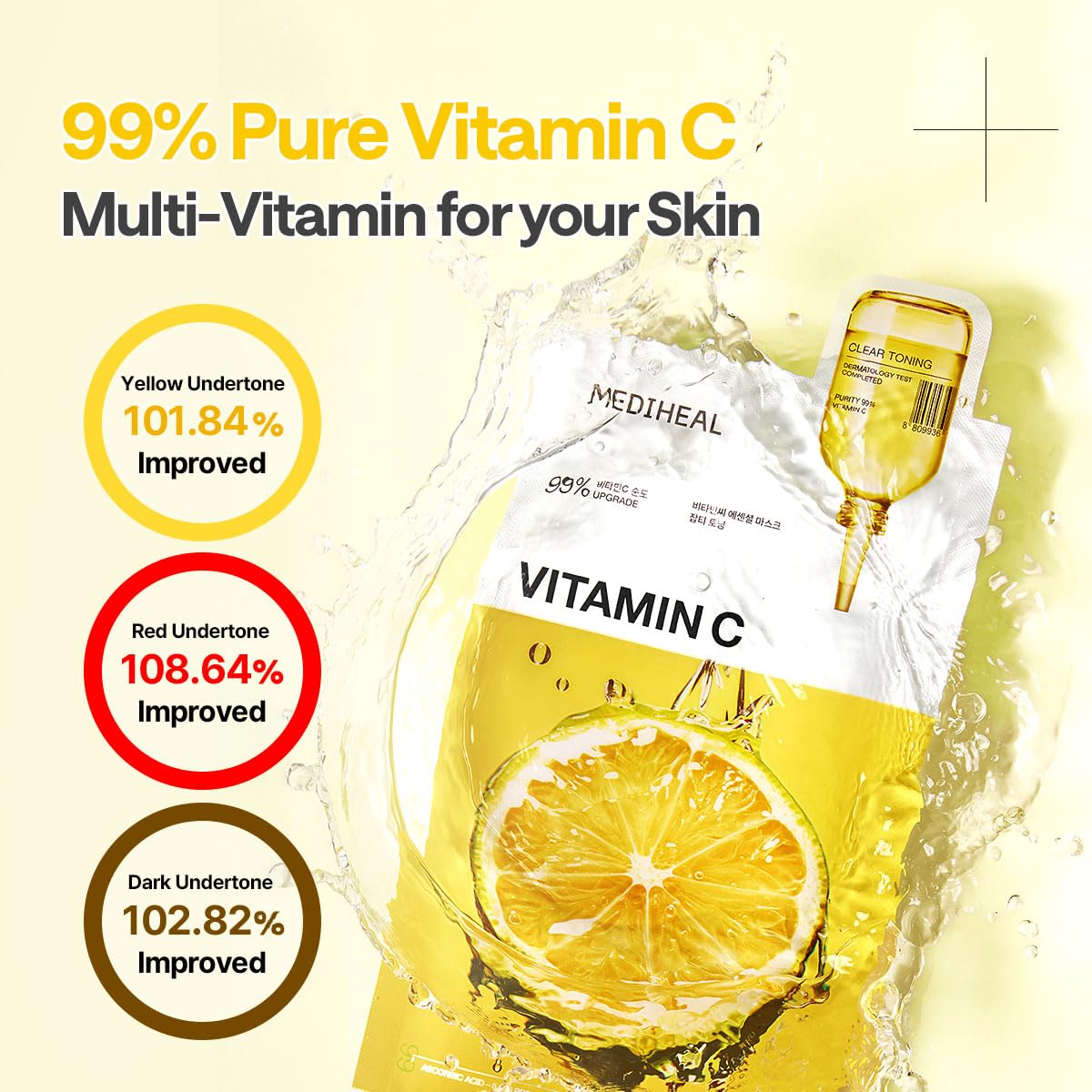 Mediheal Vita Essential Mask – Vitamin C Brightening & Revitalizing Sheet Mask – Wholesale K-Beauty (Pack of 10)