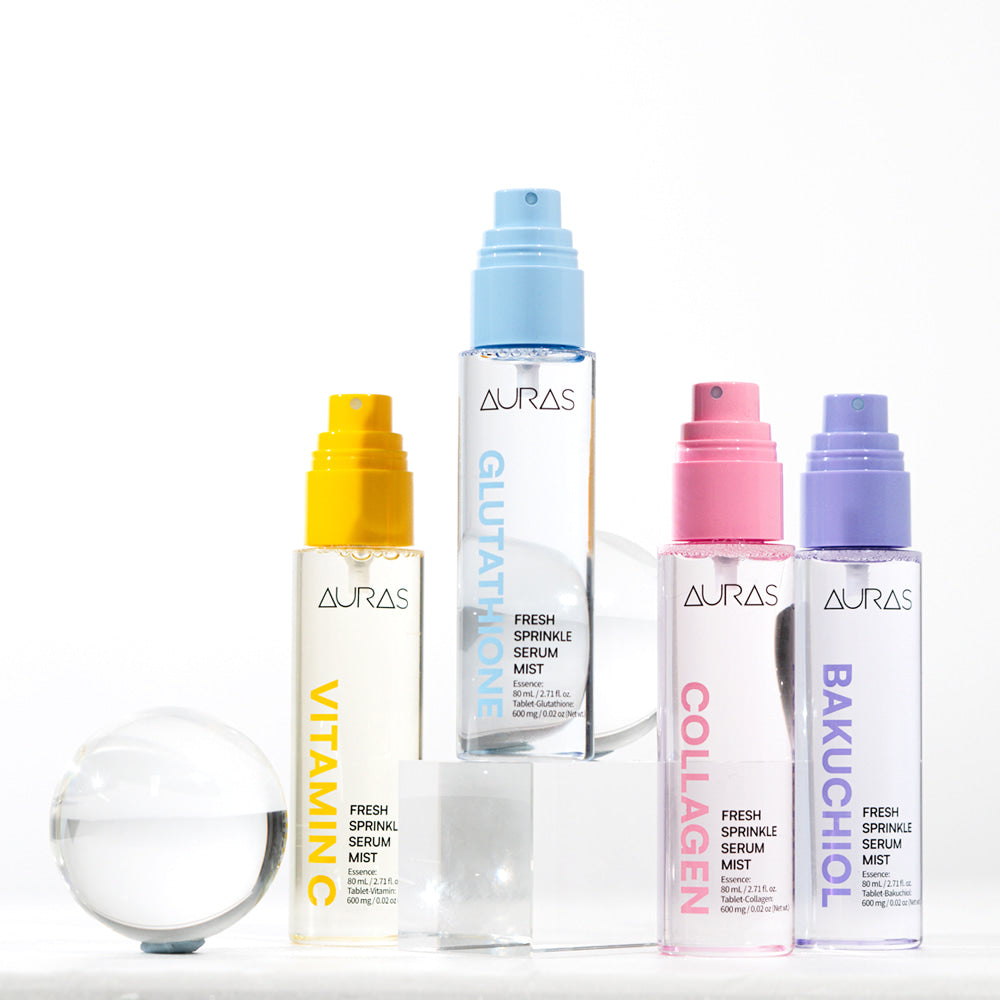 AURAS Fresh Sprinkle Serum Mist 60ml – Oxygen Bubble Glow Mist with Bakuchiol, Collagen, Vitamin C, Glutathione | Wholesale K-Beauty