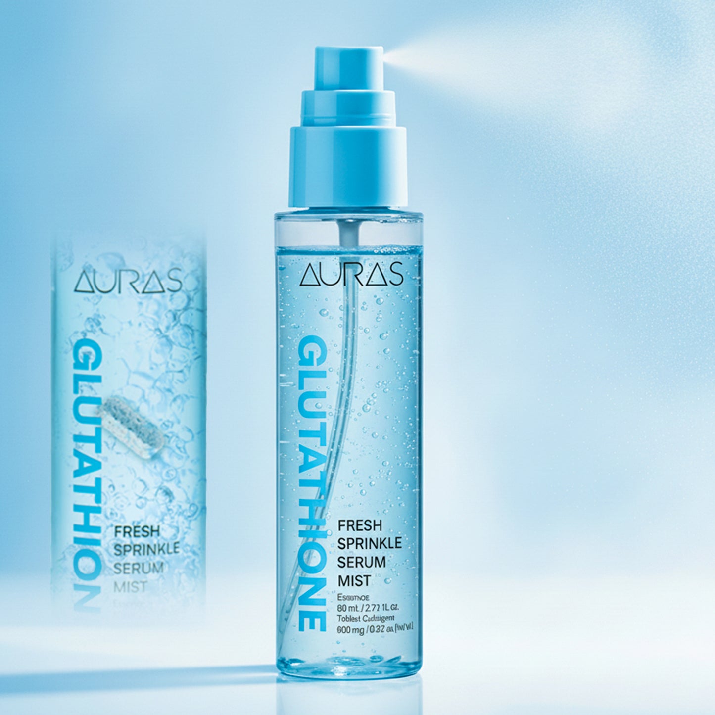 AURAS Fresh Sprinkle Serum Mist 60ml – Oxygen Bubble Glow Mist with Bakuchiol, Collagen, Vitamin C, Glutathione | Wholesale K-Beauty