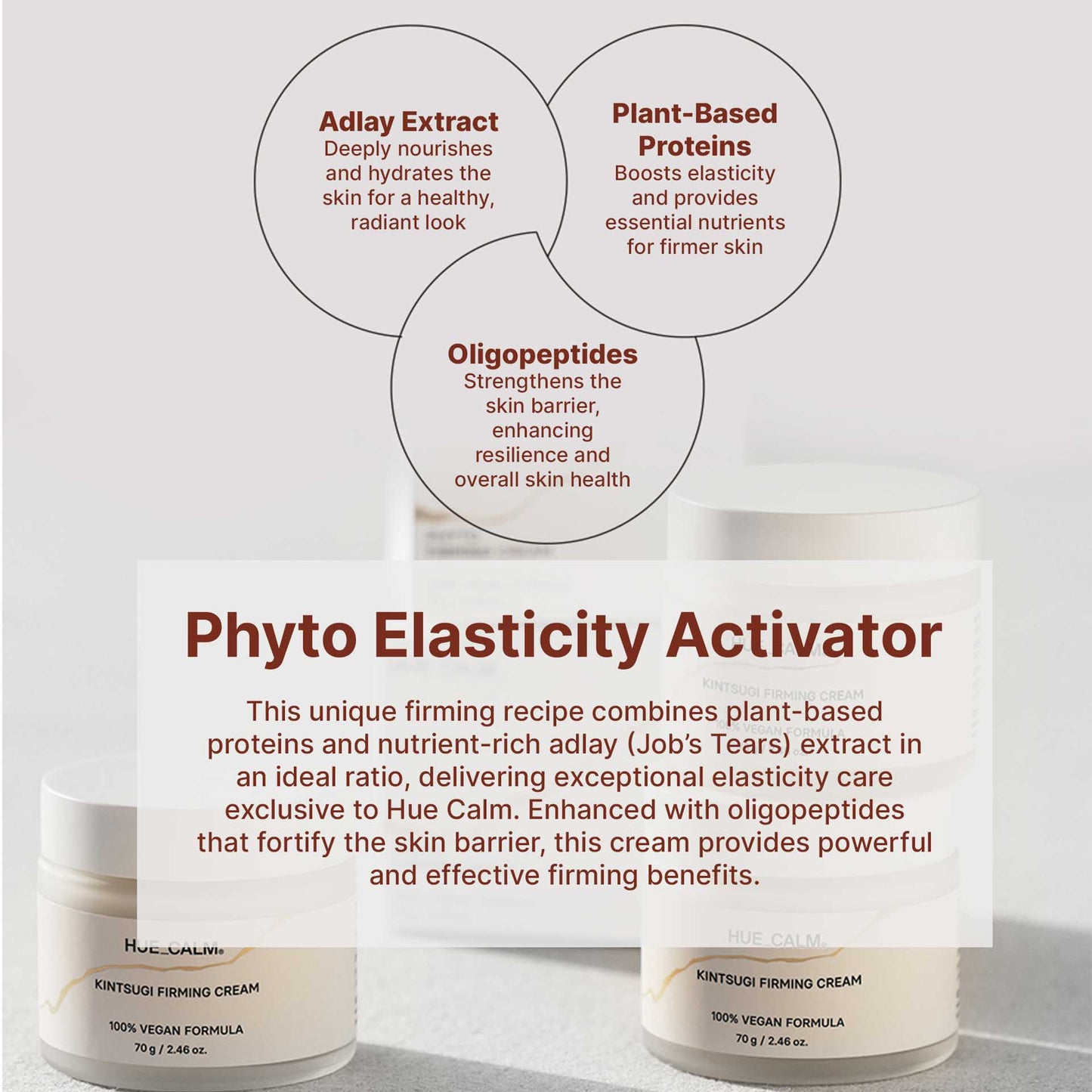 Key ingredients for elasticity in Hue Calm Firming Cream