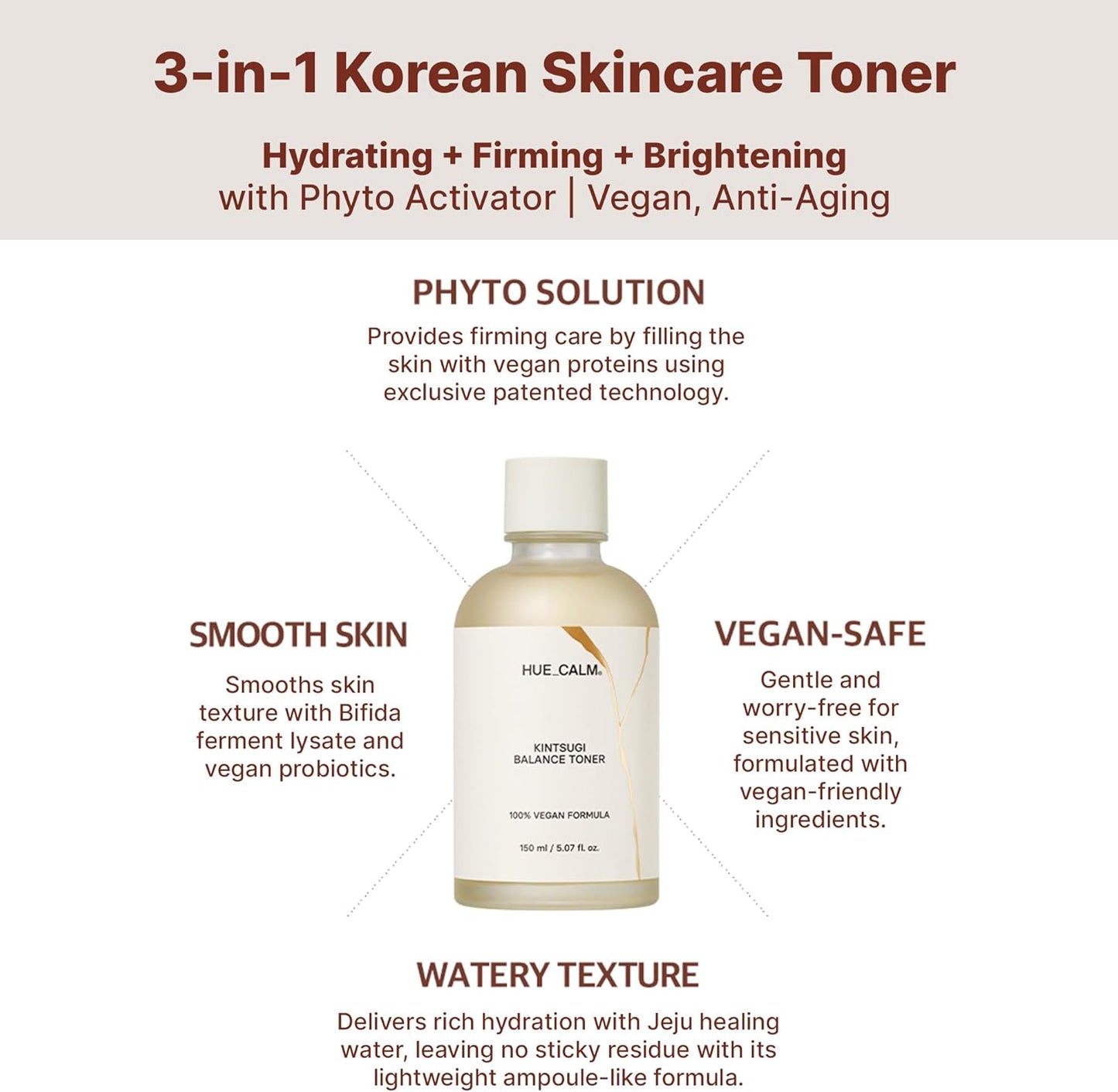 3-in-1 Korean skincare toner – hydration, brightening, firming