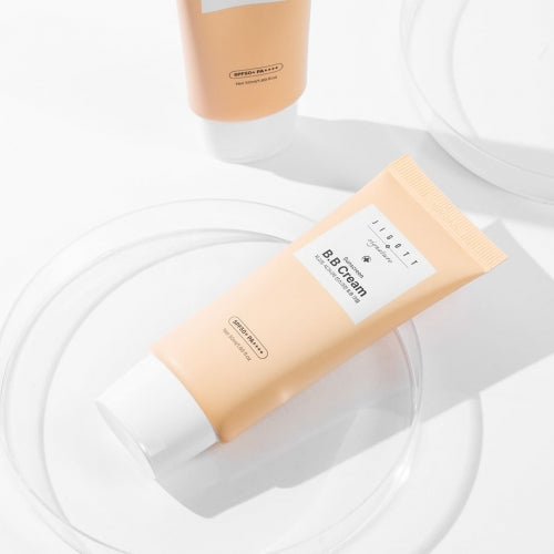 Jigott BB Cream Sunscreen lying flat on clear tray under daylight