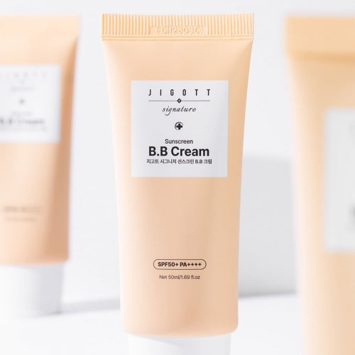 Jigott BB Cream Sunscreen standing upright with soft lighting