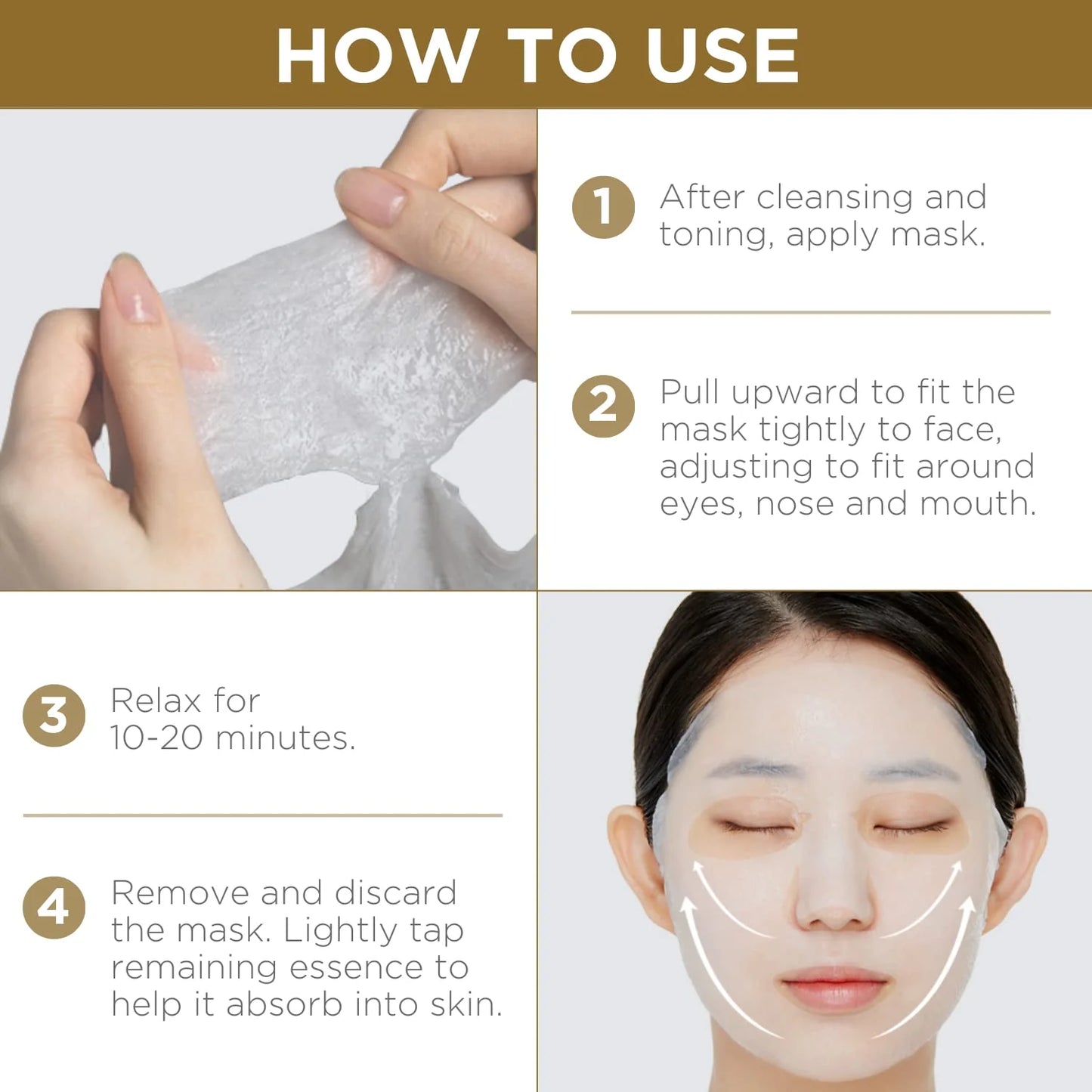 Step-by-step usage guide for Mediheal Placenta Essential Mask application