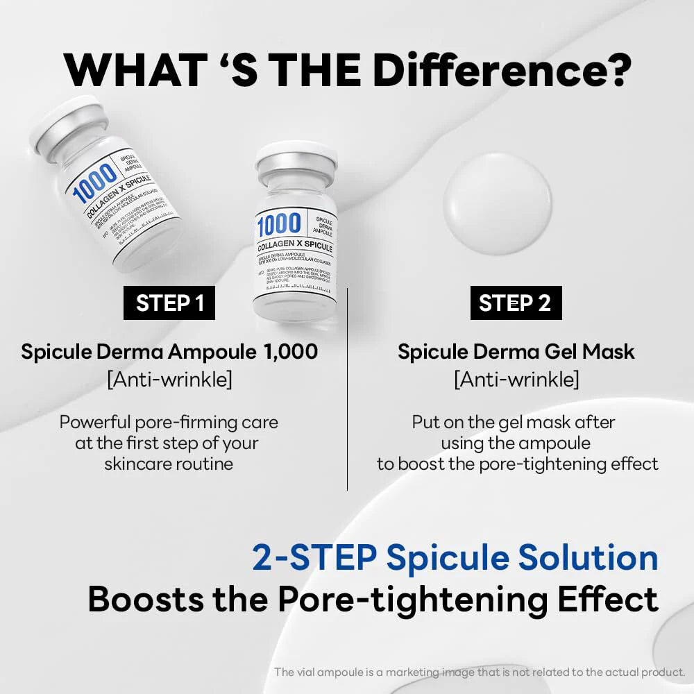 Step-by-step comparison of ampoule and mask in Mediheal Spicule Pore Tightening System 1