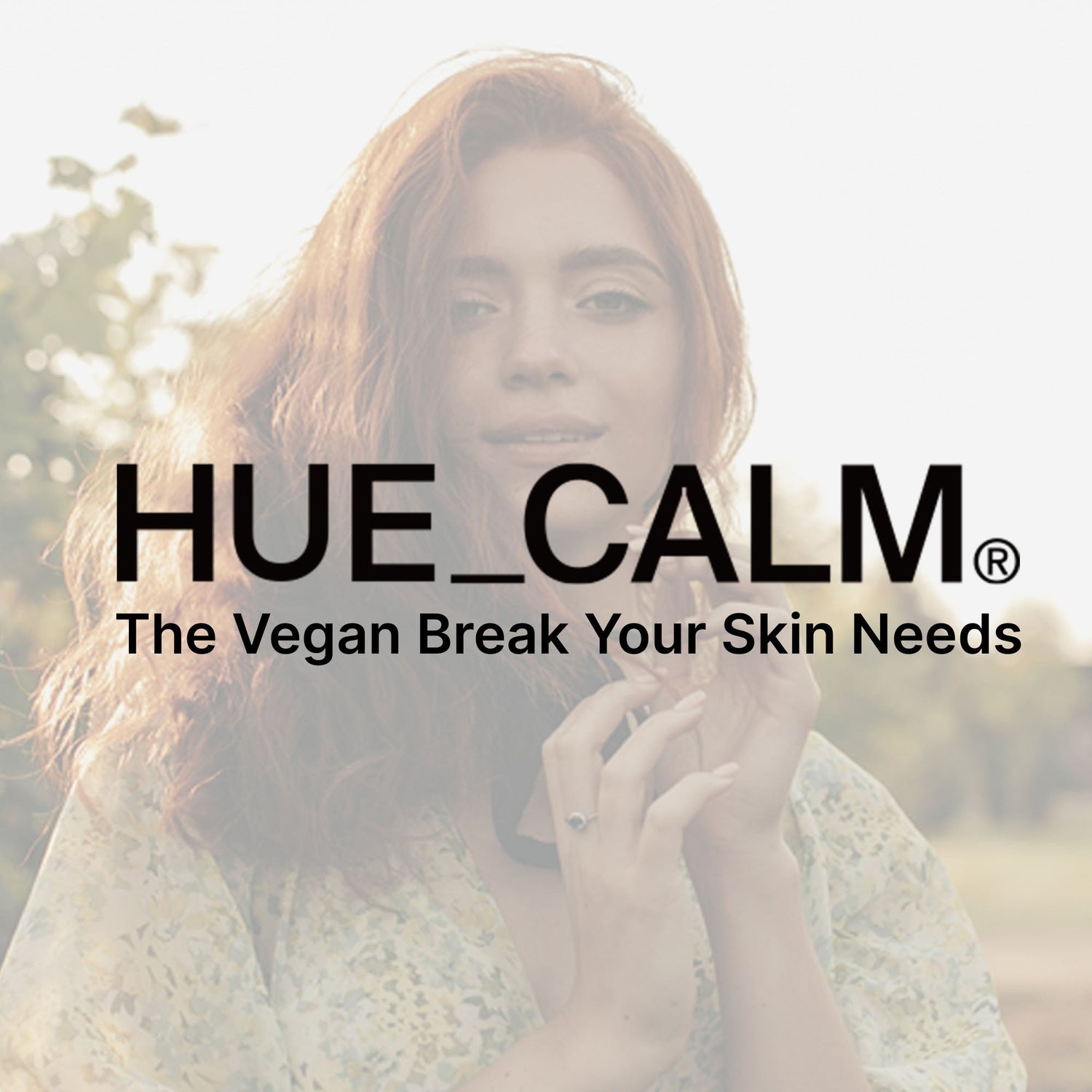 Hue Calm brand image with woman in natural light – Vegan Korean skincare collection for brightening and hydration, wholesale K-beauty products