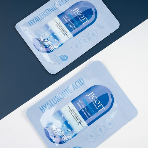 Jigott Hyaluronic Acid Real Ampoule Mask, Deep Hydration, Skin Elasticity — Wholesale K-Beauty (Pack of 10)