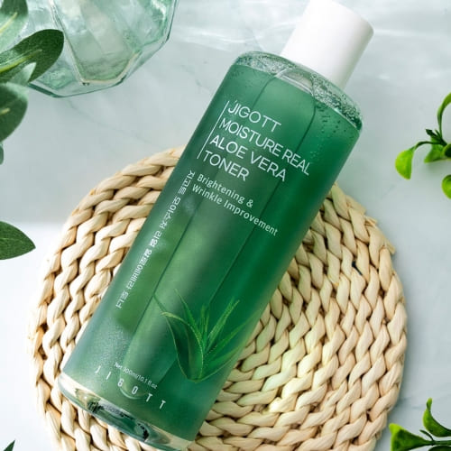 Jigott Daily Fresh Aloe Vera Toner — Calming + Hydrating — Aloe Leaf Extract & Niacinamide — Wholesale K-Beauty