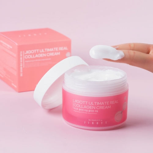 Jigott Collagen Cream — Firming + Anti-Wrinkle Care — 2,000ppm Hydrolyzed Collagen + Niacinamide — Wholesale K-Beauty