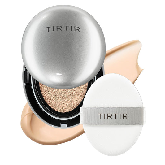 TIRTIR Aura Silver Cushion Foundation - Semi-Glow Finish + Radiant Coverage + Hydration - Wholesale K-Beauty