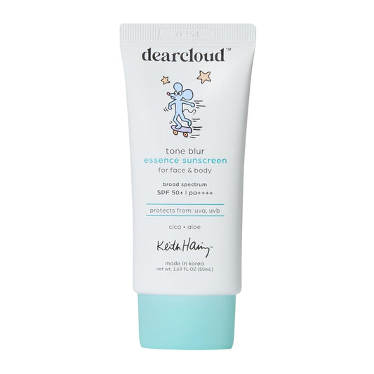 Dearcloud x Keith Haring Tone Blur Essence Sunscreen SPF 50 — Vegan Primer + UV Protection — Wholesale K-Beauty