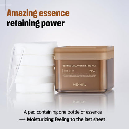 Mediheal Retinol Collagen Lifting Toner Pad – Firming Vegan Pads with Pure Retinol & Dual Collagen | Wholesale K-Beauty