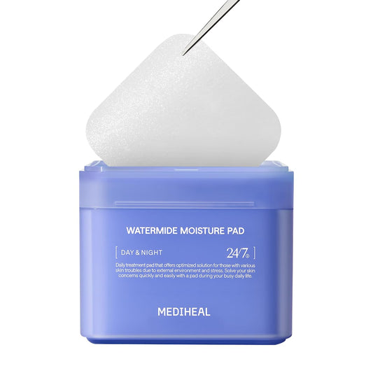 Mediheal Watermide Moisture Toner Pad – Hydrating Vegan Pads with Glacial Water & Forget-Me-Not Flower | Wholesale K-Beauty