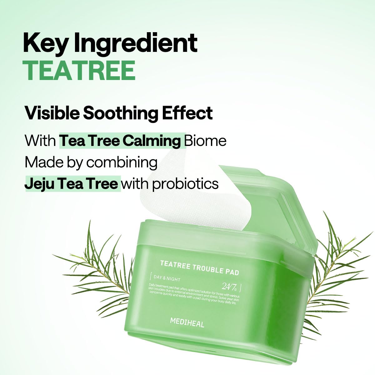 Mediheal Teatree Trouble Toner Pad – Calming & Soothing Vegan Gauze Pads for Acne-Prone Skin | Wholesale K-Beauty