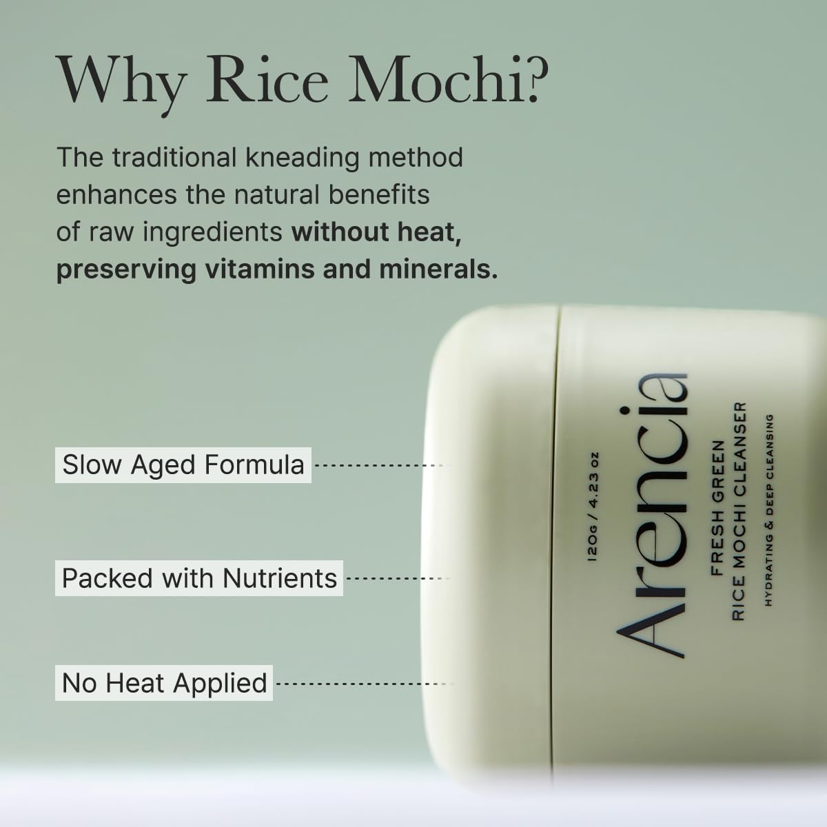 Arencia Fresh Green Rice Mochi Cleanser 4.23oz | Wholsale K-Beauty