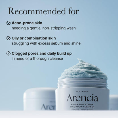 Arencia Fresh Blue Hyssop Rice Mochi Cleanser 4.23oz | Wholsale K-Beauty