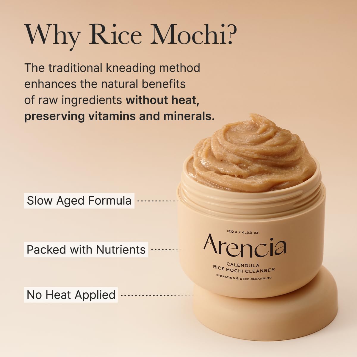 Arencia Calendula Rice Mochi Cleanser 4.23oz | Wholsale K-Beauty