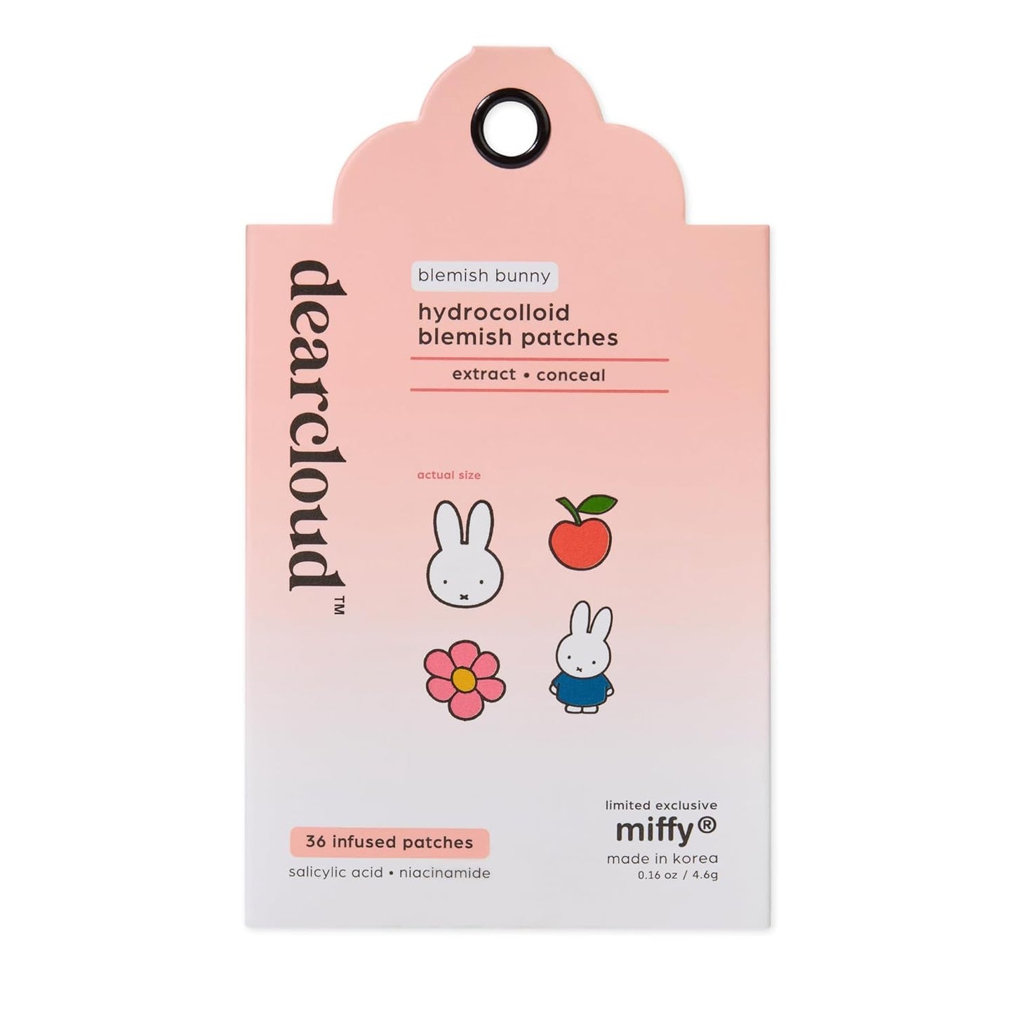 Dearcloud x Miffy Blemish Patch — 36ct Spot Treatment with Salicylic Acid & Niacinamide — Wholesale K-Beauty