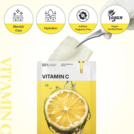 Mediheal Vita Essential Mask – Vitamin C Brightening & Revitalizing Sheet Mask – Wholesale K-Beauty (Pack of 10)