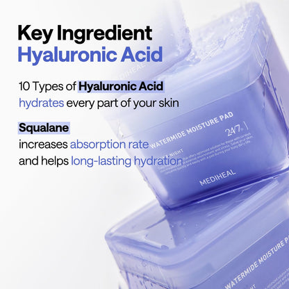 Mediheal Watermide Moisture Toner Pad – Hydrating Vegan Pads with Glacial Water & Forget-Me-Not Flower | Wholesale K-Beauty