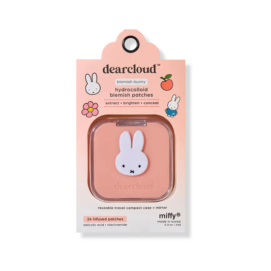 Dearcloud x Miffy Blemish Bunny Hydrocolloid Blemish Patches (24ct + Compact Case) - Hydrocolloid Acne Spot Treatment with Niacinamide & Salicylic Acid | Wholesale K-Beauty