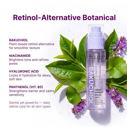 AURAS Fresh Sprinkle Serum Mist 60ml – Oxygen Bubble Glow Mist with Bakuchiol, Collagen, Vitamin C, Glutathione | Wholesale K-Beauty