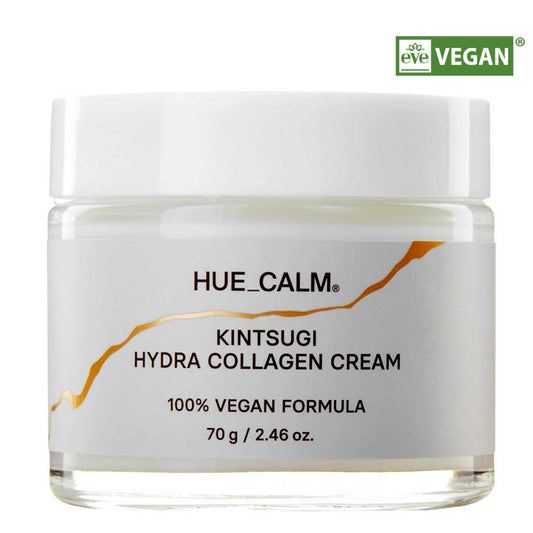 Hue Calm Kintsugi Hydra Collagen Cream main product photo – vegan collagen moisturizer jar-eve-vegan-certified
