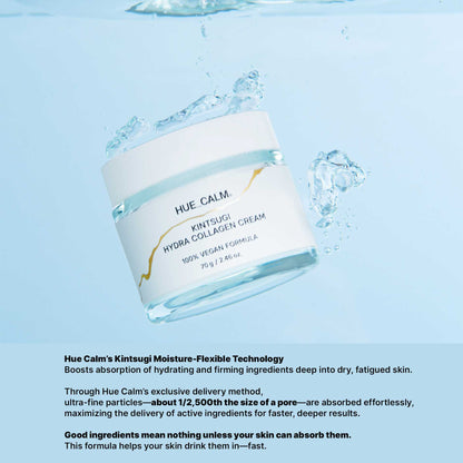 Hue Calm collagen cream with micro-particle delivery system for deep absorption