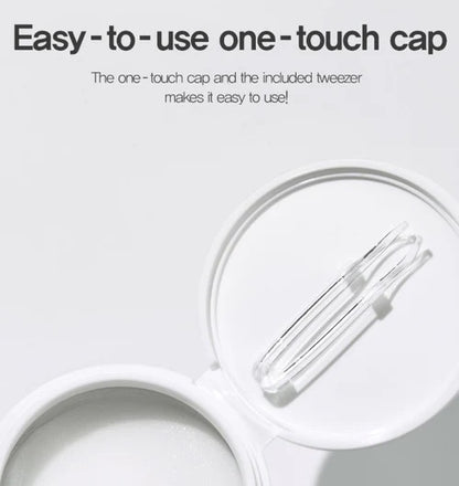 Huecalm - Convenient one-touch cap and built-in tweezer make toner pad use hygienic and easy.
