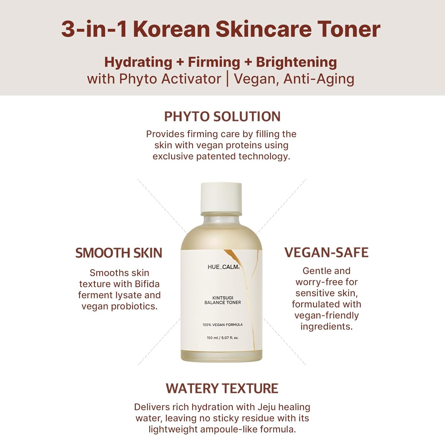 3-in-1 Korean skincare toner – hydration, brightening, firming