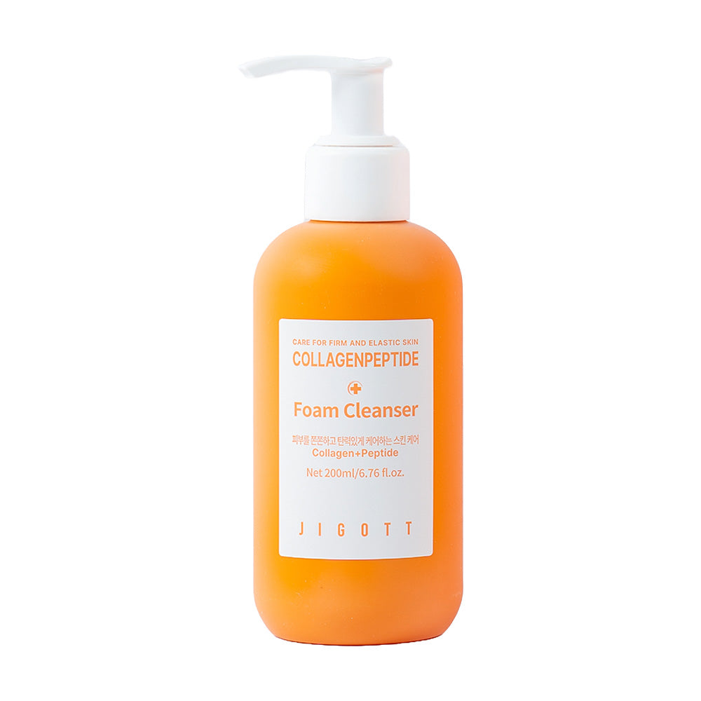 Jigott Collagenpeptide Foam Cleanser bottle front view for wholesale K-Beauty listing